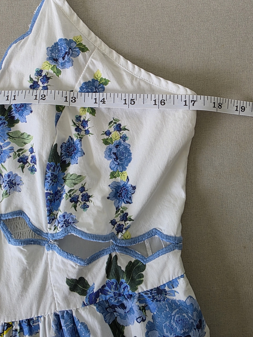 By Anthropologie Cotton Scalloped Midi Dress Floral Butterfly Preppy Size M - Picture 12 of 16